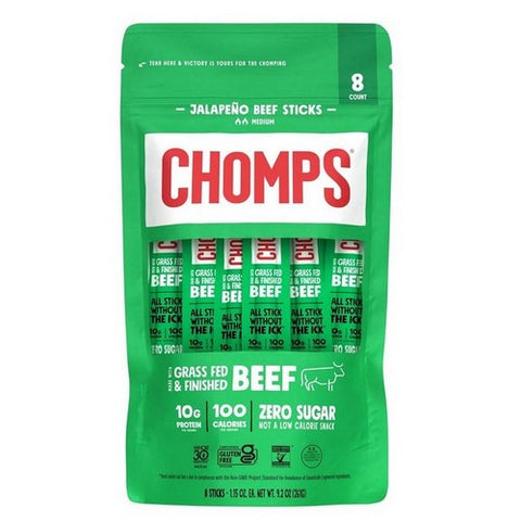 Chomps, Jalapeno Beef Sticks, 9.2 Oz(Case Of 8) Chomps